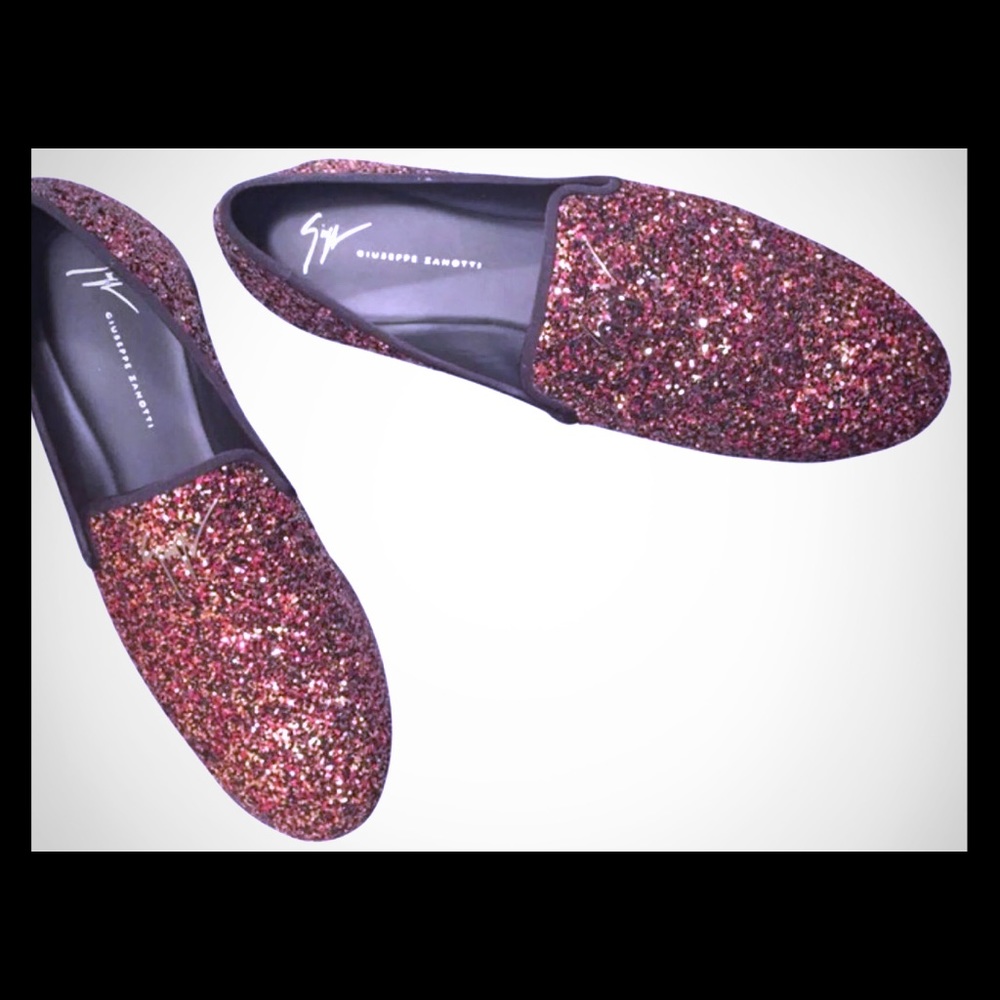 Giuseppe Zanotti Glitter Logo Slipppers